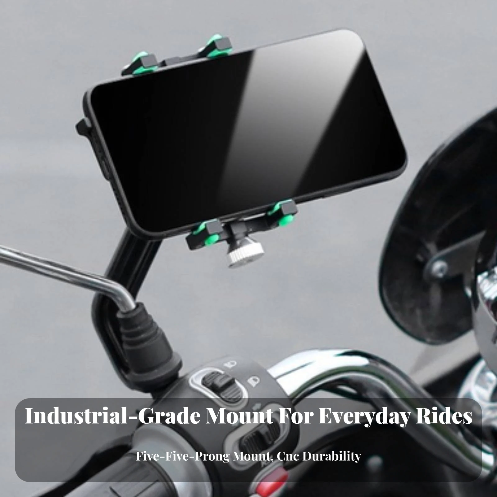 Rearview Mirror Phone Mount Sturdy Rearview Mirror Phone Holder Secure Scratch-Resistant for Motorcyclists, Motorcycles