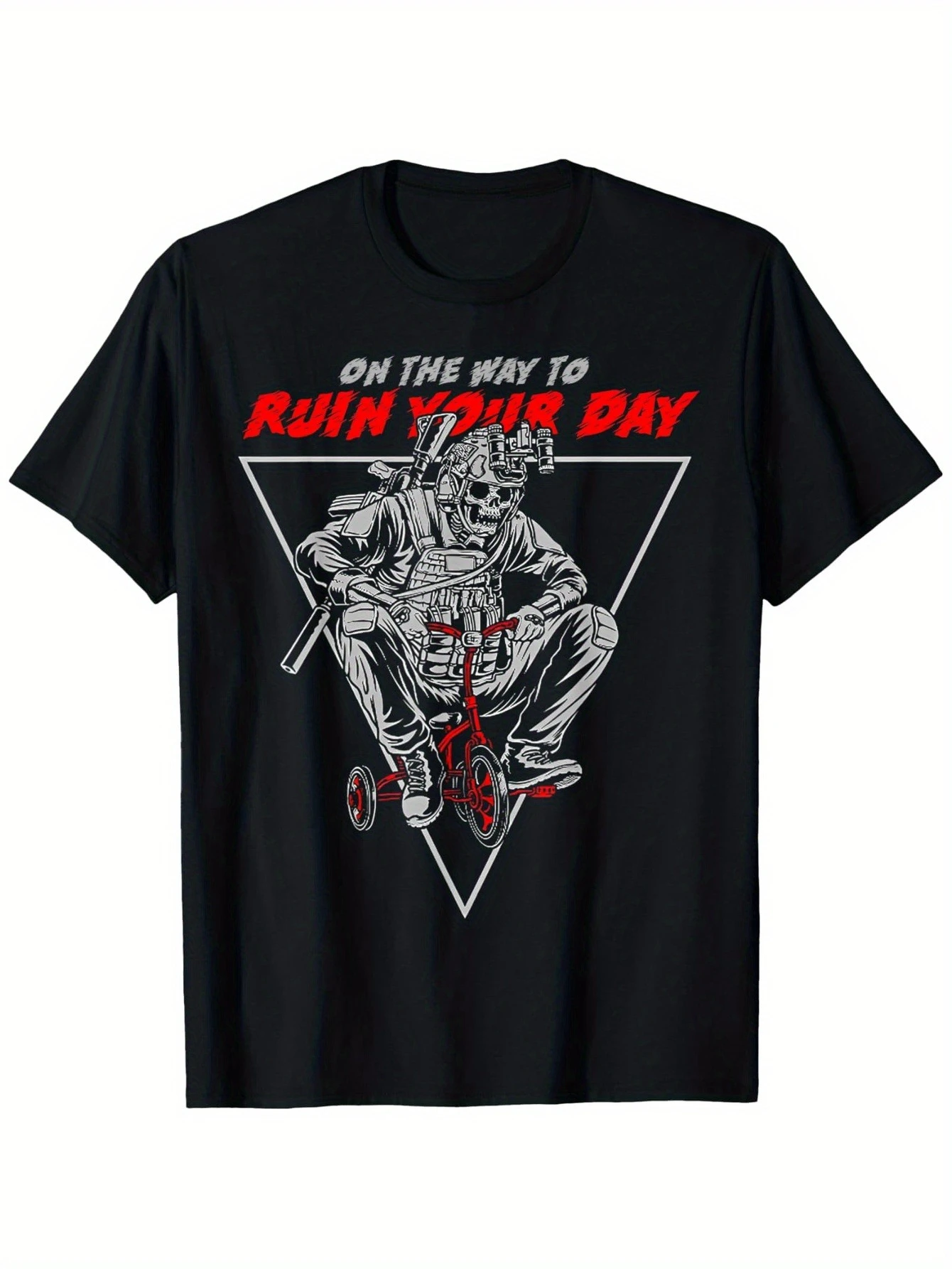 

On The Way to Ruin Your Day design -100% cotton summer casual O-neck short sleeve printed men's T-shirt.