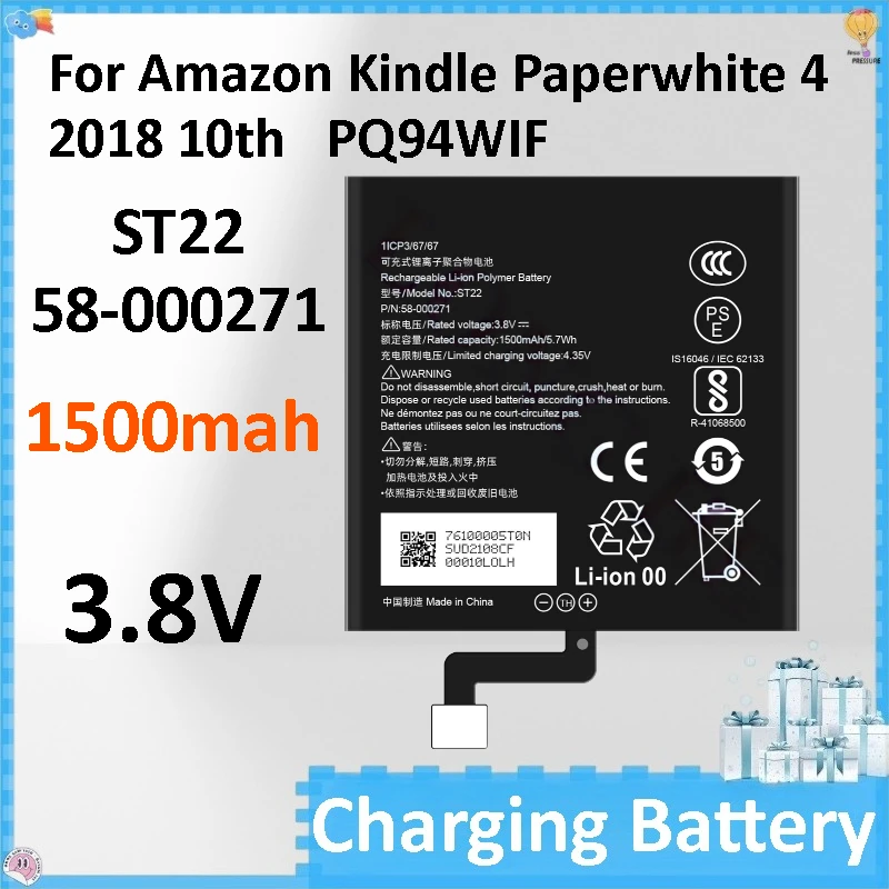 

58-000271Battery ST22 1500mah 3.8V for Amazon Kindle Paperwhite 4 2018 10th