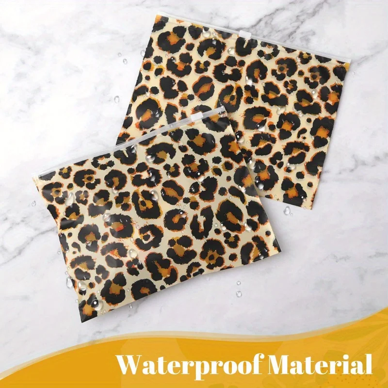 10pcs EVA Makeup Bag with Leopard Print Travel Bag, Wash Bag, Makeup Bag, Suitable for Women School Supplies, Makeup Pouch
