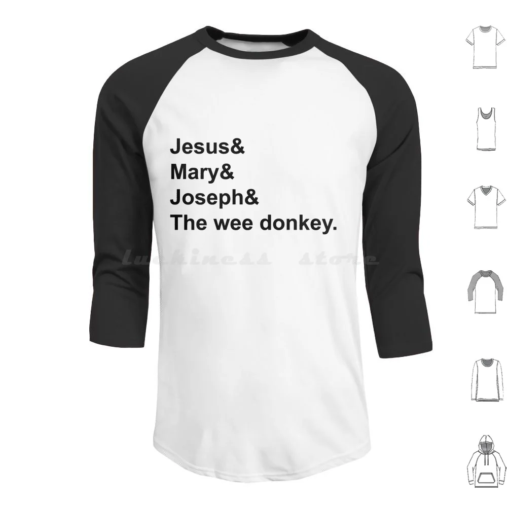 Line Of Duty-Jesus Mary And Joseph And The Wee Donkey-Black Print Hoodies Long Sleeve Line Of Duty Jesus Mary And