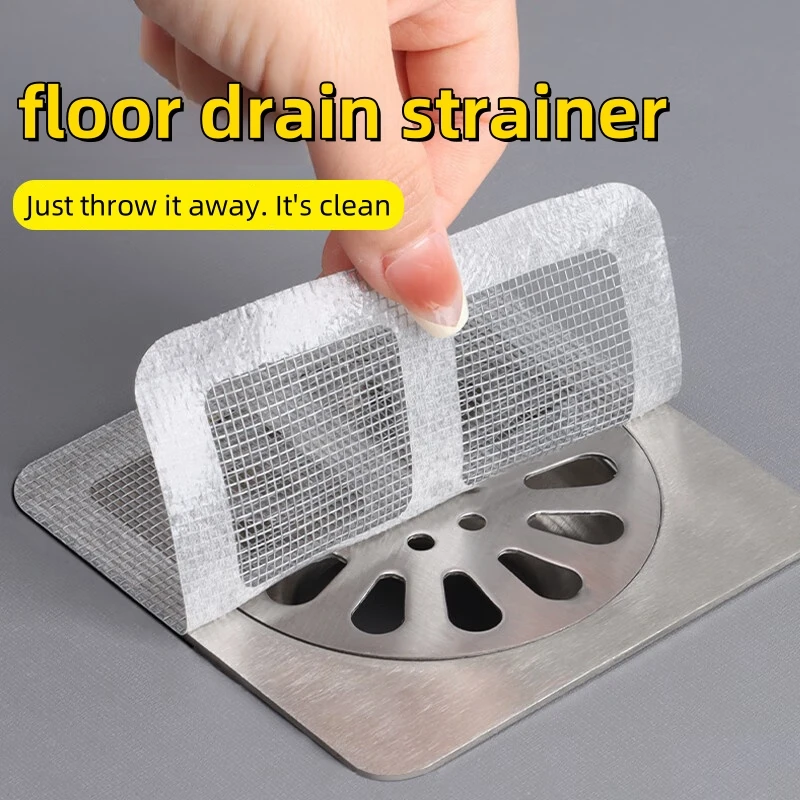 Coletores de pelo desechables para cubiertas de drenaje de ducha de malla de ducha, filtro de fregadero de suelo, pegatinas de malla, accesorios de baño