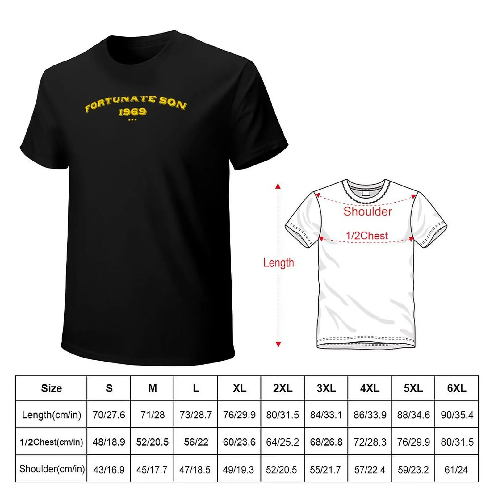 Fortunate, Rock Quote T-Shirt man t shirt cotton T-Shirt