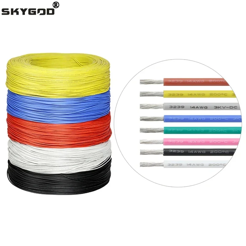 

1/5m UL3239 Silicone Wire Tinned Copper 32 30 28 26 24 22 20 18 16 14 12 10 8 AWG 3KV DIY LED Heat-resistan Electronic Cable