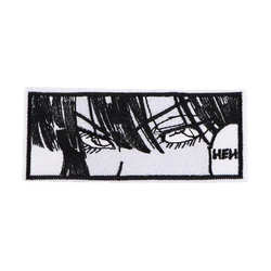 Manga Girl Embroidered Patches for Clothing Anime Eye Cool Patches on Clothes Stickers Iron on Patches Stripes Diy Appliques