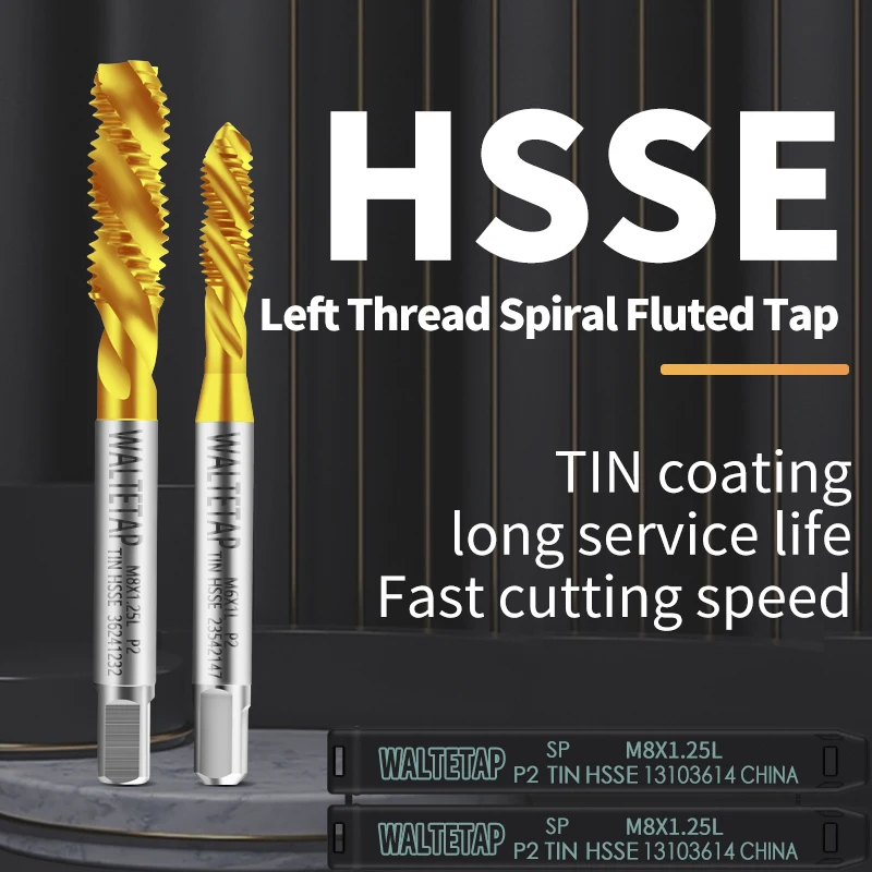 

HSSE-M35 JIS Standard Left Hand With TIN Spiral Fluted Tap M2 M2.3 M2.5 M2.6 M3 M4 M5 M6 M7 M8 M9 M10 M12 Machine Thread Taps