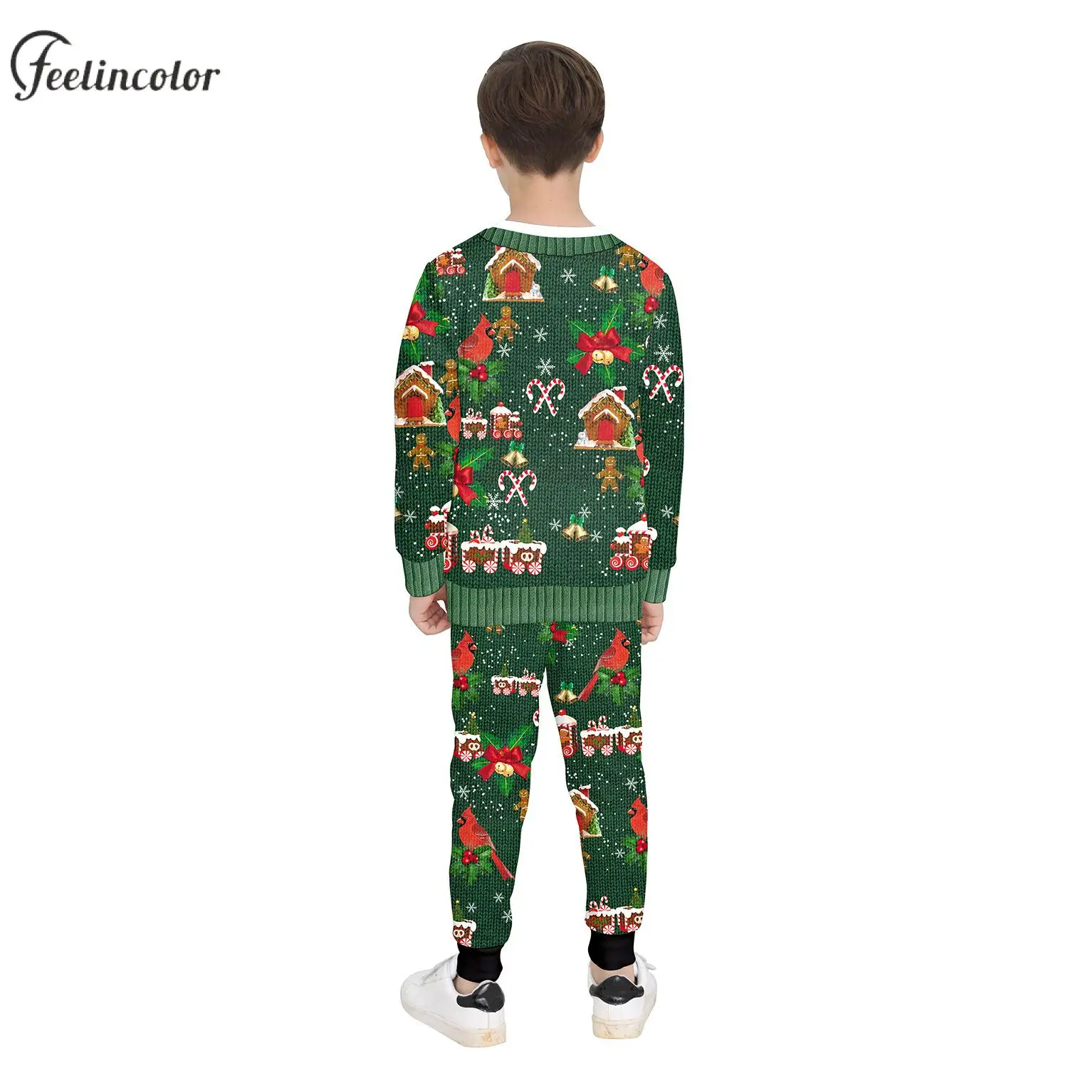 Green Ugly Christmas Sweatershirt for Kid Crewneck Tracksuit Vintage Graphics Streetwear Xmas Child Pullover Autumn Clothing