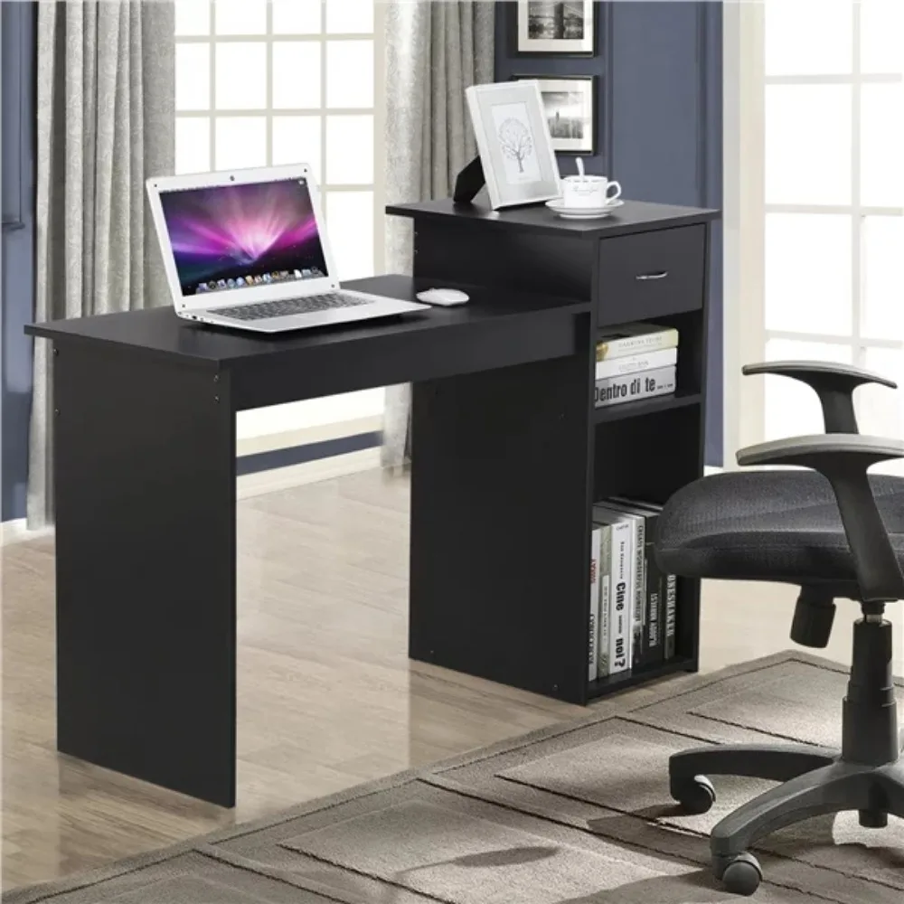 

2023 New SMILE MART Home Office Workstation Computer Desk with Drawer and Storage, White