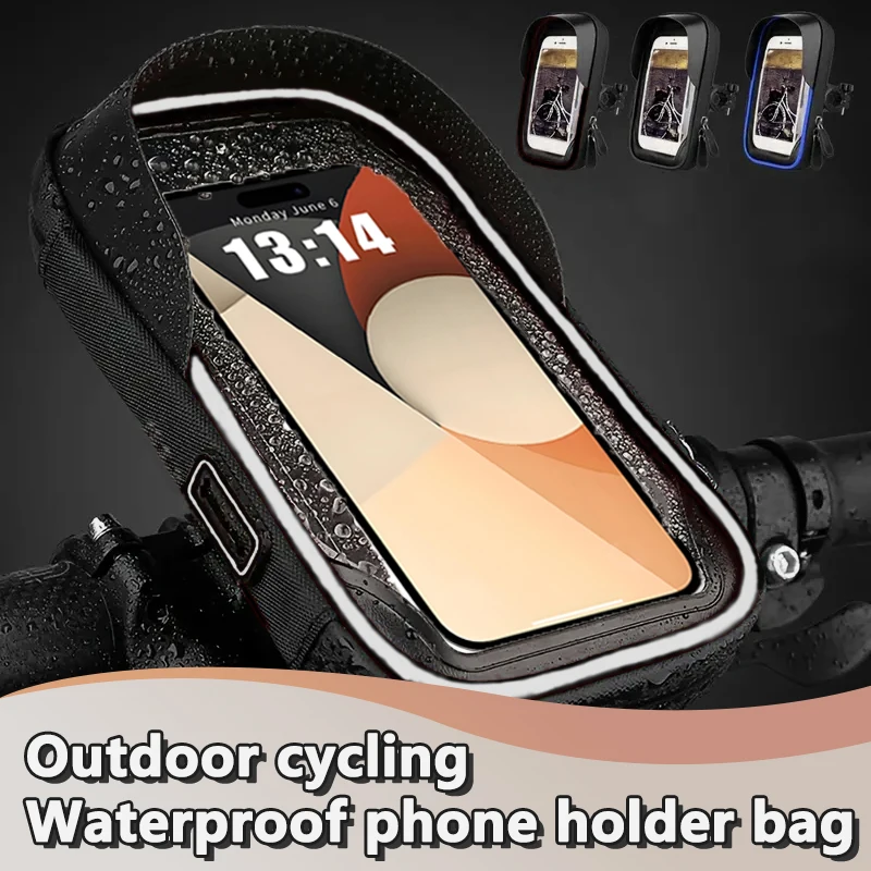

Водонепроницаемый держатель для телефона на велосипеде и мотоцикле | 360 ° вращение, чувствительный к прикосновению, хранилище для карт, простая установка