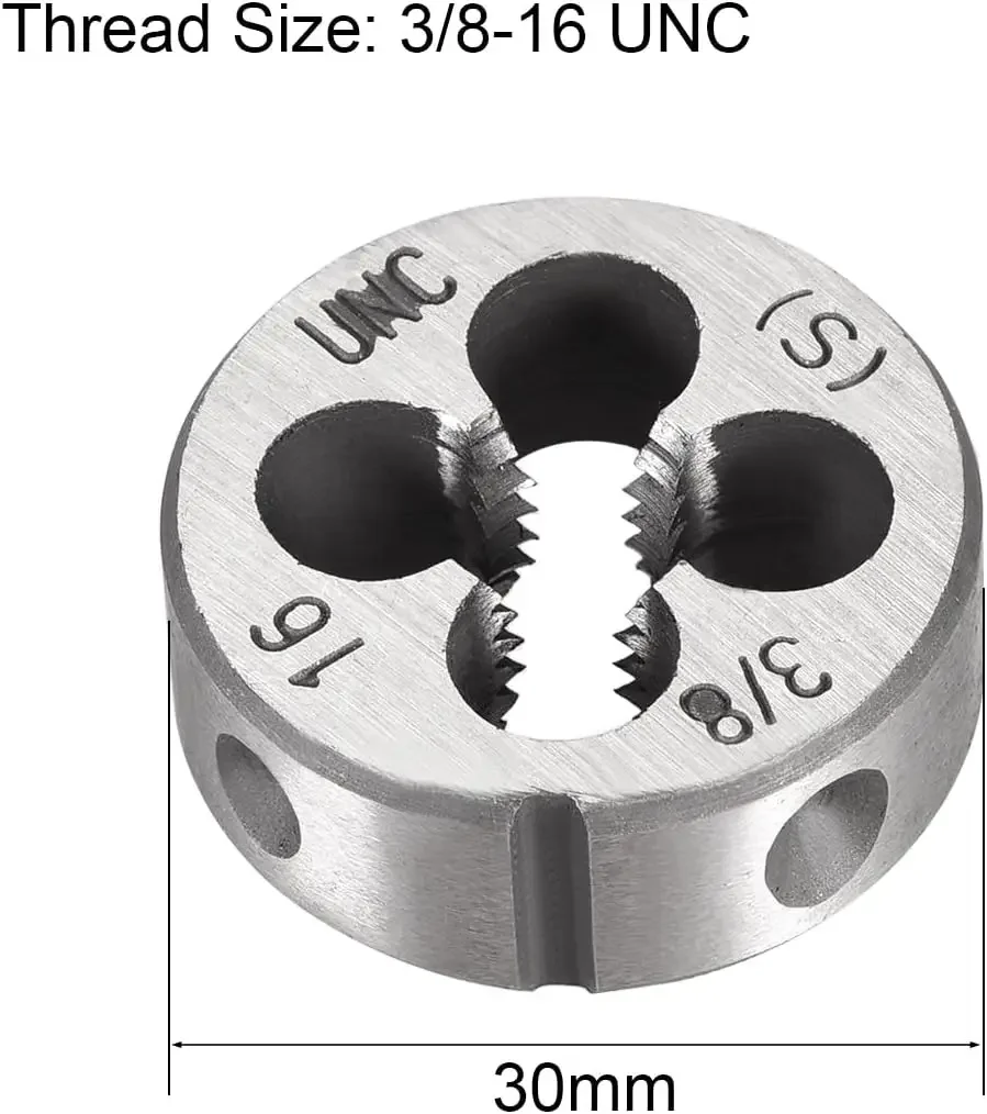 Keszoox 7/16-14 UNC Round Die, Machine Thread Right Hand Threading Die, Alloy Tool Steel Screw Thread Cutting Die