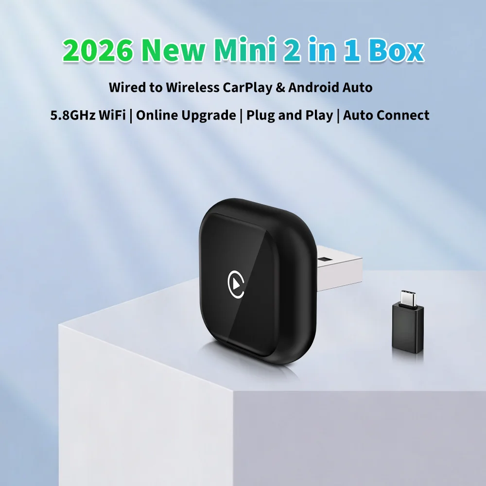 2026 Newest Car play CarPlay Android Auto Wireless Adapter Plug And Play Universal For VW Toyota Nissan Honda Ford Benz Wired