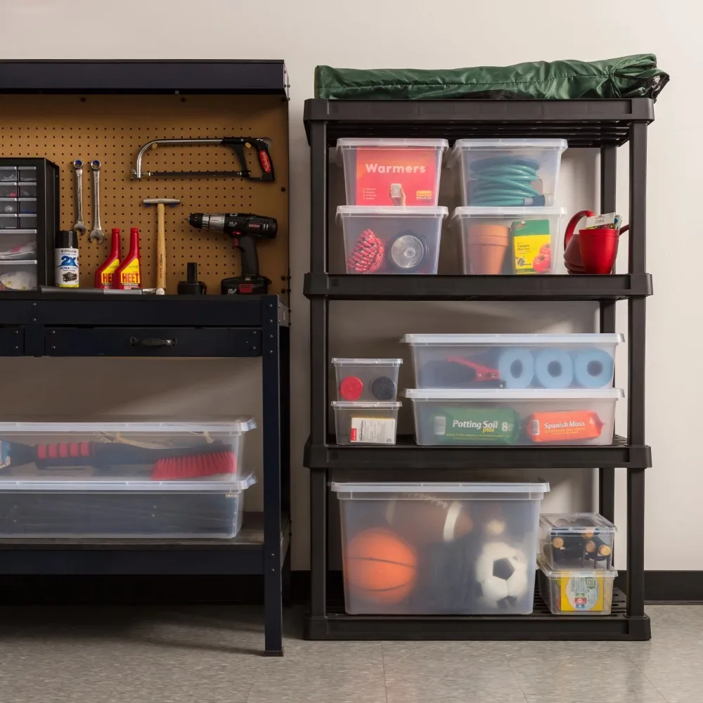 Inspired Essentials 5 Qt. Plastic Storage Bins with Lids, Stackable Storage Containers, Totes, 20Pk