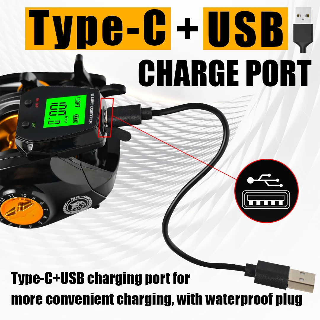 بكرة صيد إلكترونية جديدة ذات شاشة كبيرة، عالية السرعة 7.2:1، 10 كجم للمياه المالحة وبكرة مقاومة للماء والمياه العذبة #4