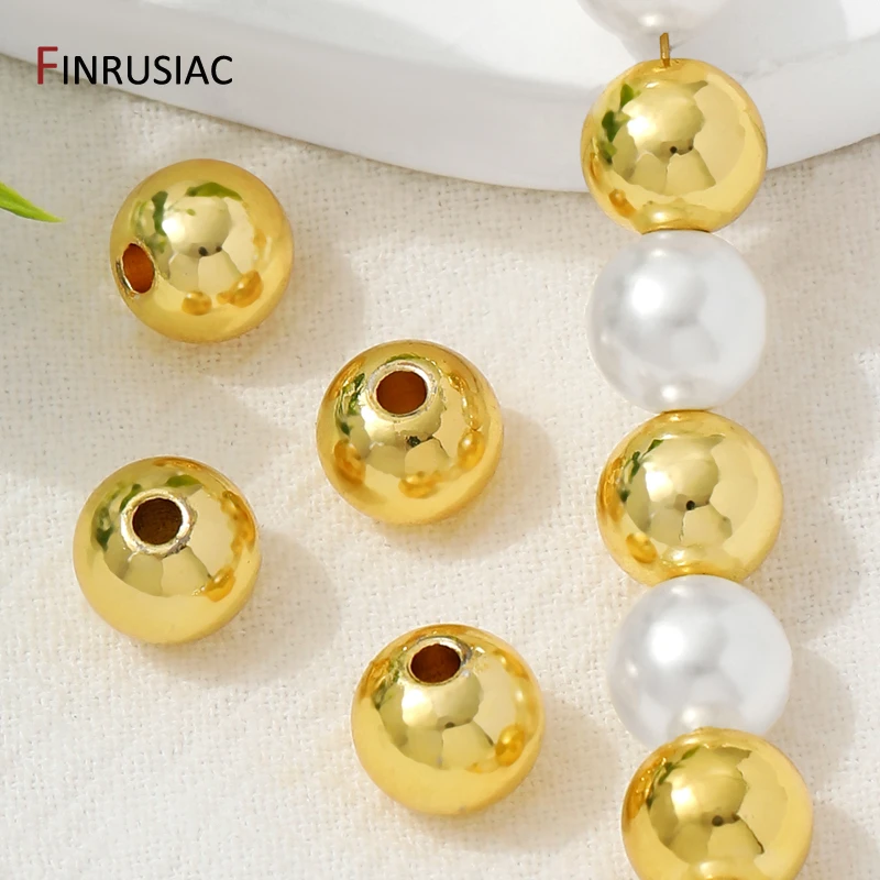 14/18K مطلية بالذهب النحاس الصلبة خزر عازل لصنع المجوهرات ، فواصل للخرز ، 6/8/10 مللي متر أساور الخرز DIY بها بنفسك اكسسوارات #6