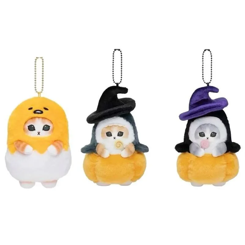 Halloween Collectie Amine Mofusand Pluche Pop Speelgoed Sleutelhanger pompoen Gudetama Haai Kat Zachte Pop Tas Hanger Gevulde Plushie