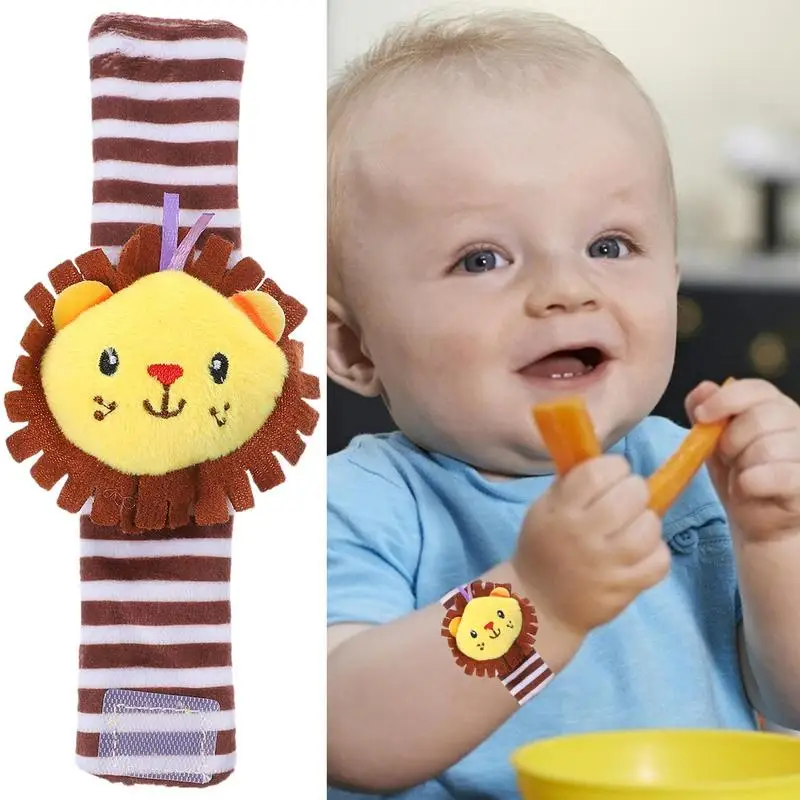 Animals Wrist Rattles Cute Cartoon Soft Sensory Rattles Toys Funny Foot Rattles Toy Educational Baby Arm Hand Bracelet Rattle