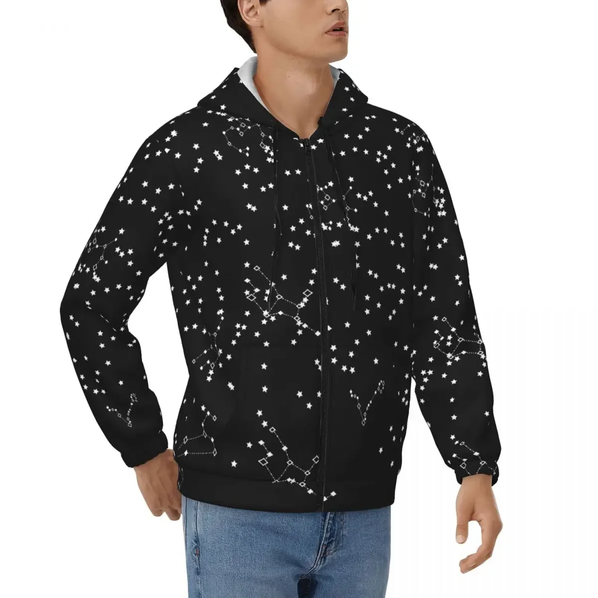 

Толстовка на молнии со знаками зодиака, пуловер в стиле Харадзюку, осень-зима, мужская и женская толстовка, топы с длинными рукавами