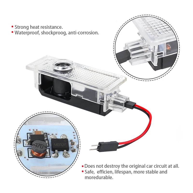 2X Car Lights Accessory LED Door Projector Courtesy Lamp For BMW 1 3 5 6 7 X1 X3 X5 X6 Z4 E81 E83 E87 E60 E61 E70 E71 E90 E91 M
