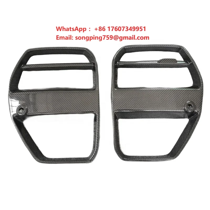 High quality V Style Dry Carbon Fiber Front bumper grill Front Grille For BMW G80 M3 G82 M4 Center Dry Carbon Fiber grid