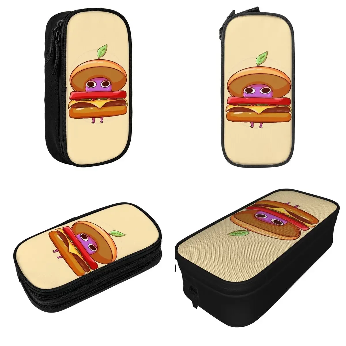 Burger Pikmin Pencil Cases Funny Pikmin Pencilcases Pen Box for Girl Boy Storage Bags School Supplies Gifts Stationery