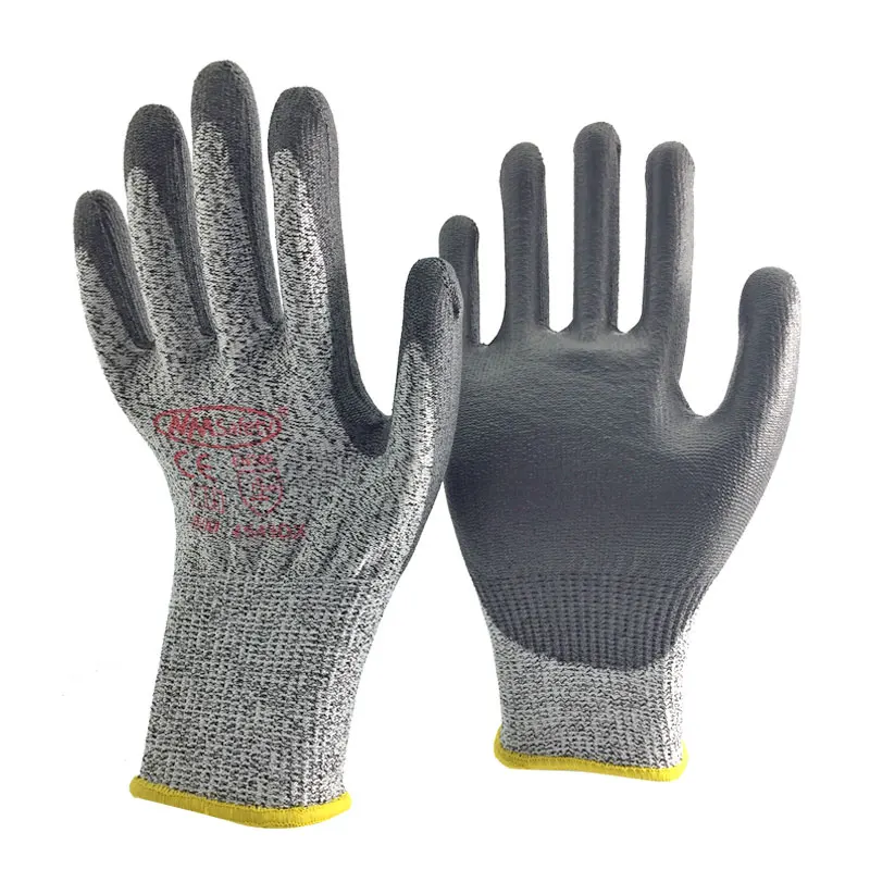 NMShield 1/2/5/10/12 Pairs ANSI A4 Anti Cut Resistant Work Glove HPPE PU High Flex Proof Glass Handling Butcher Safety Gloves