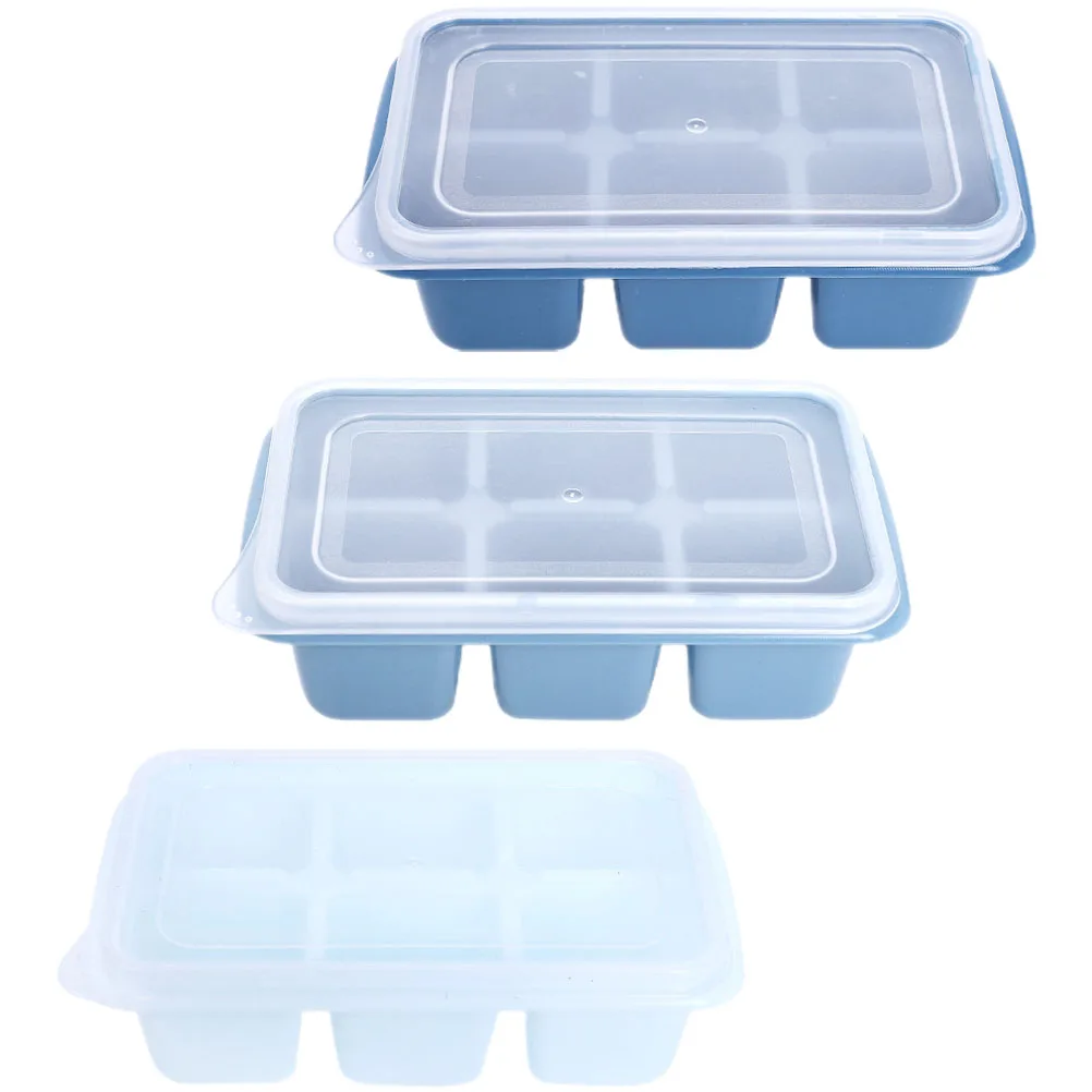

3pcs Trays 6 Grids Multicolor Leakproof Sealed Lid Freezer Mold Reusable Storage Solution Cocktails Whiskey