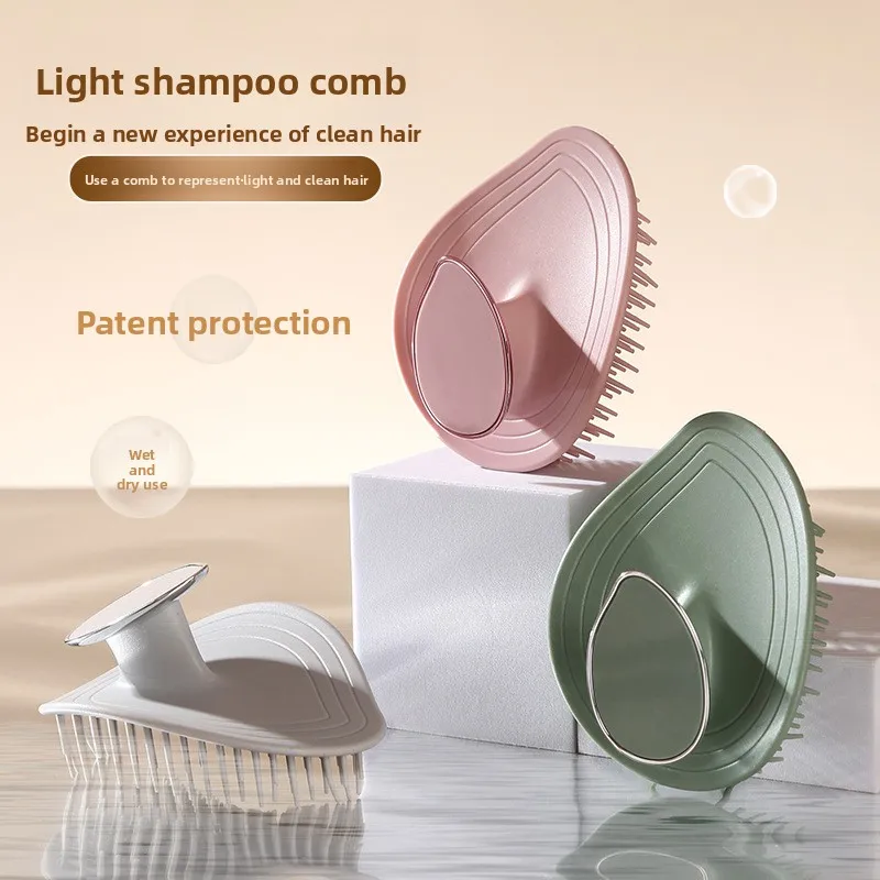 Leaf Hair Wash Massage Brush Premium Home Hair Washing Tool For Effective Scalp Cleansing And Relaxing Massage Shampoo Comb