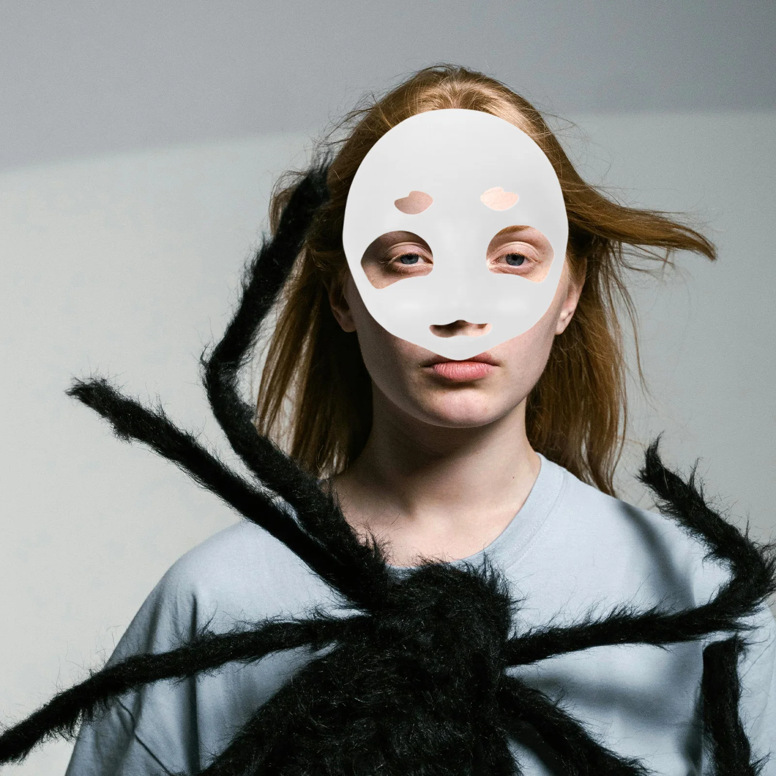 

Halloween Costumes Blank White Mask Carnival Cosplay Accessory DIY Animal Fursuit