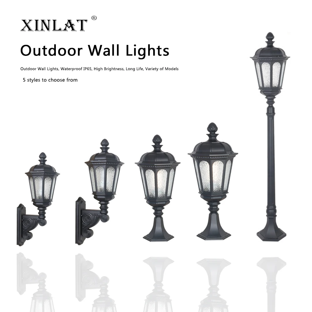 

Scandinavian New Outdoor Wall Lights Patio All Aluminum Retro Fence Lights Villa Waterproof Lawn Lights Manufacturers Lamps