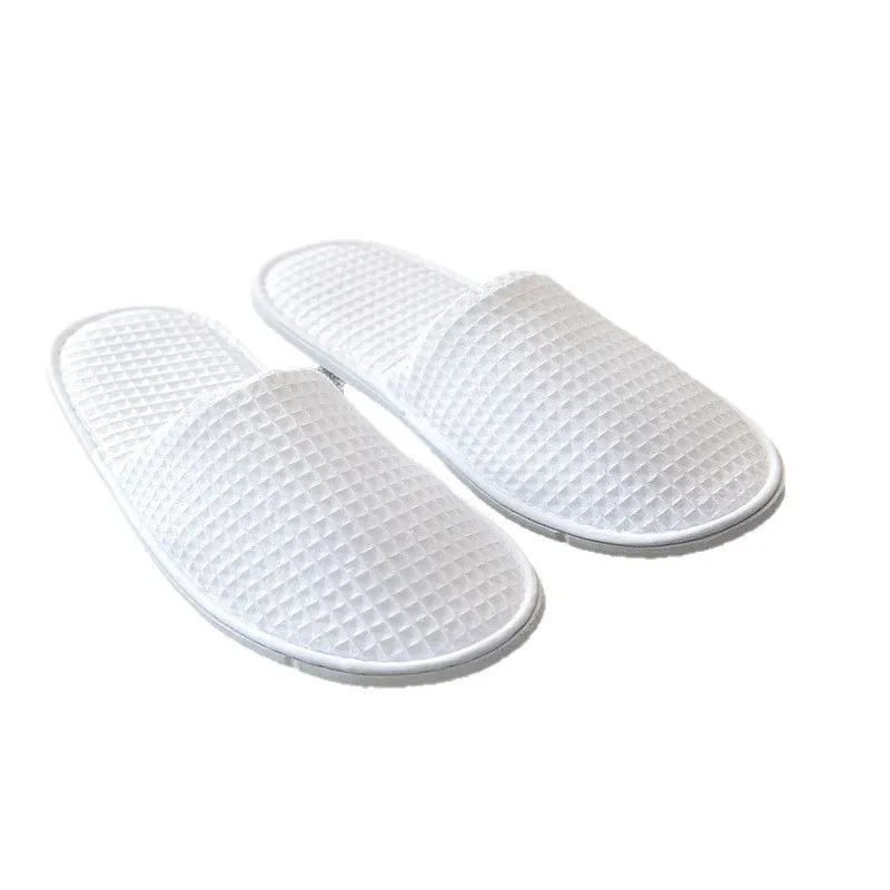 5Pairs/Lot White Waffle Disposable Slippers Men Women Kids Indoor Home Slippers 5-star Hotels Gues SPA Cheap Slides view 3
