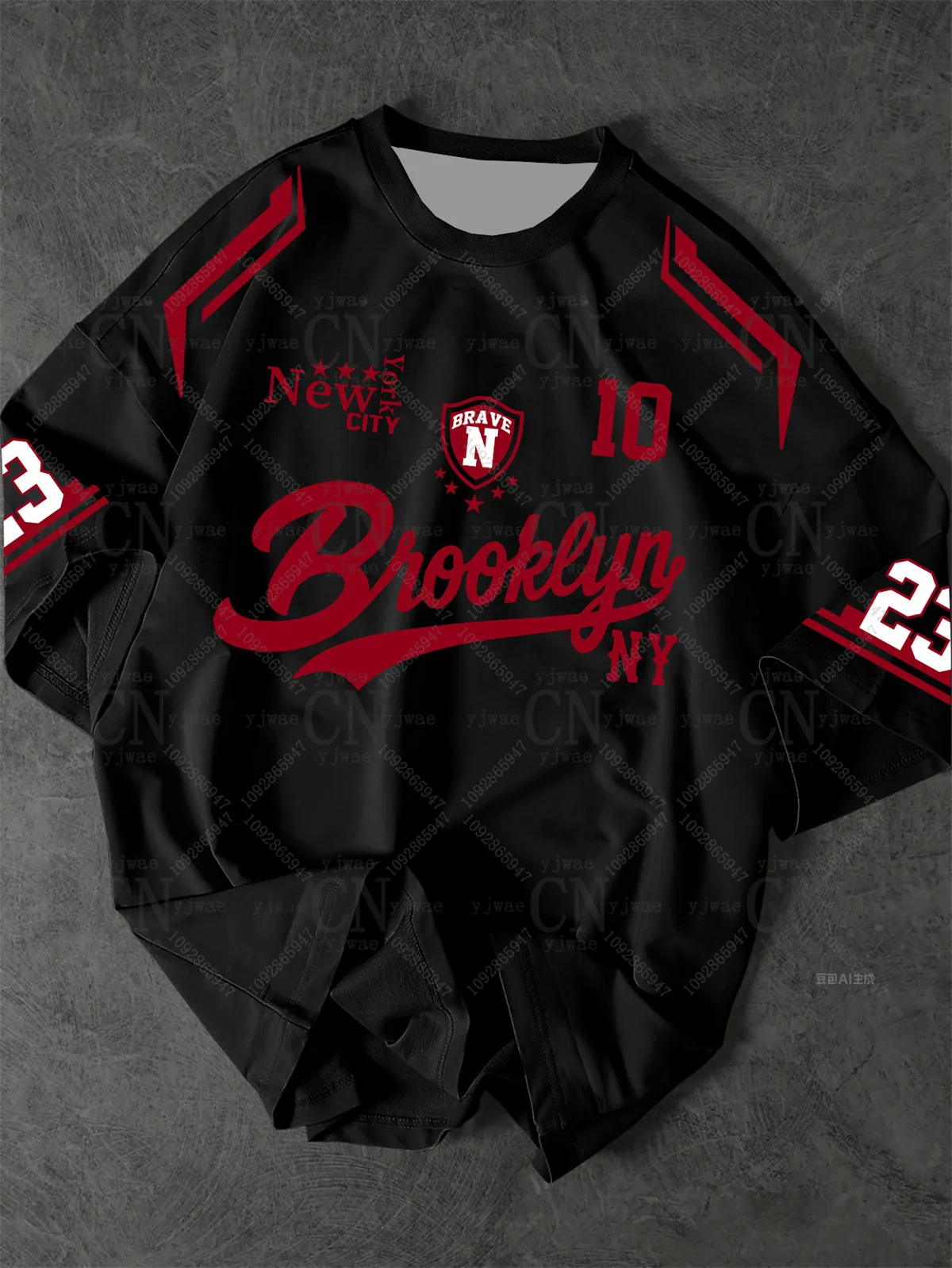 Camiseta deportiva de secado rápido para hombre, estilo streetwear, con estampado de número de Brooklyn, Nueva York, camiseta de baloncesto, para verano.
