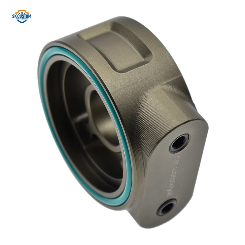 CUSTOM Auto Racing Parts Aluminum Oil Filter Pressure Temp Adapter Cooler Sandwich Plate For Cadillac