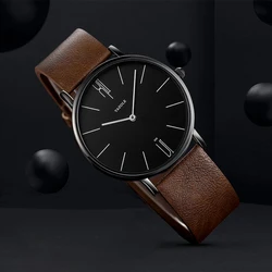 Luxury Top Brand Men's Quartz Wrist Watches Men Business Leather Quartz Clock Women Men's Watches Man's Wristwatch Gifts for Men