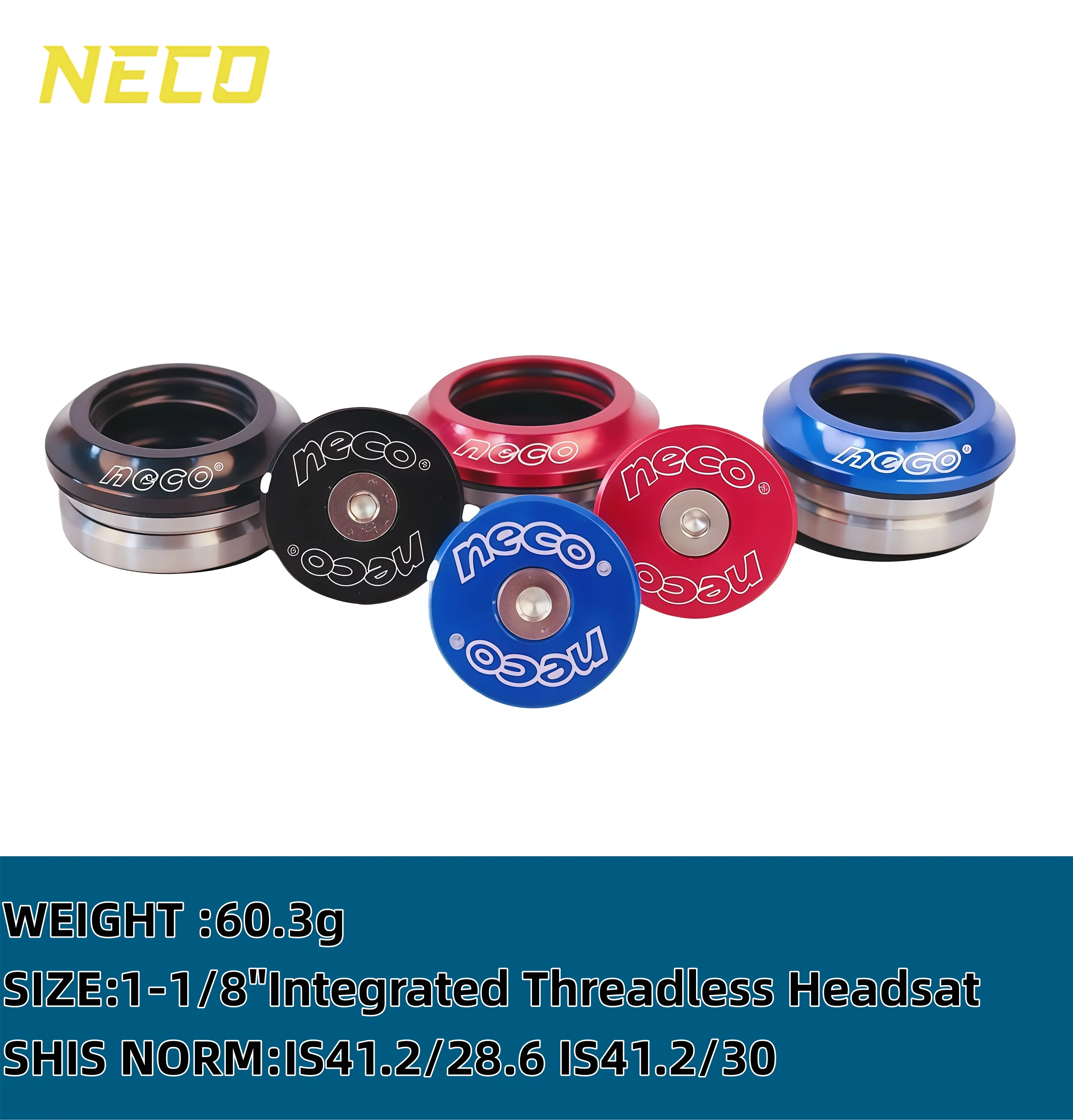 

Official Popular Neco H23 bicycle headset Mountain Bike 9.5MM Threadless External Headsets With Sealed Cartridge Bearings