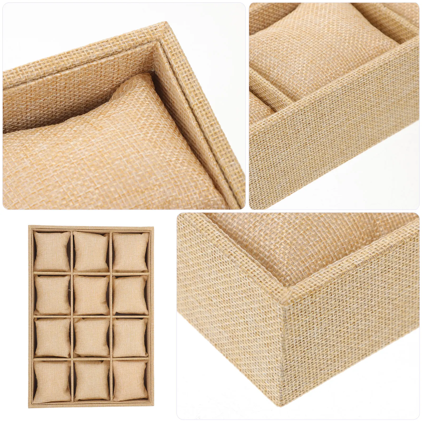 

1 set Bracelet Tray Watch Holder Wristband Organizer 12 Grid Soft Material Trapezoidal Design Space Saving Storage Box