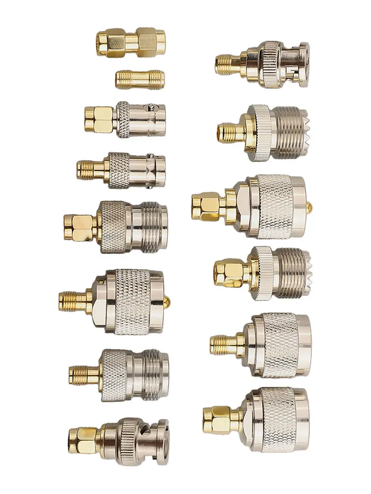 14pcs RF Coaxial Adapter Kit For SMA Male Female To BNC N Type UHF F Connector Set For Wireless Router Antenna Cable Coupling Nu view 5