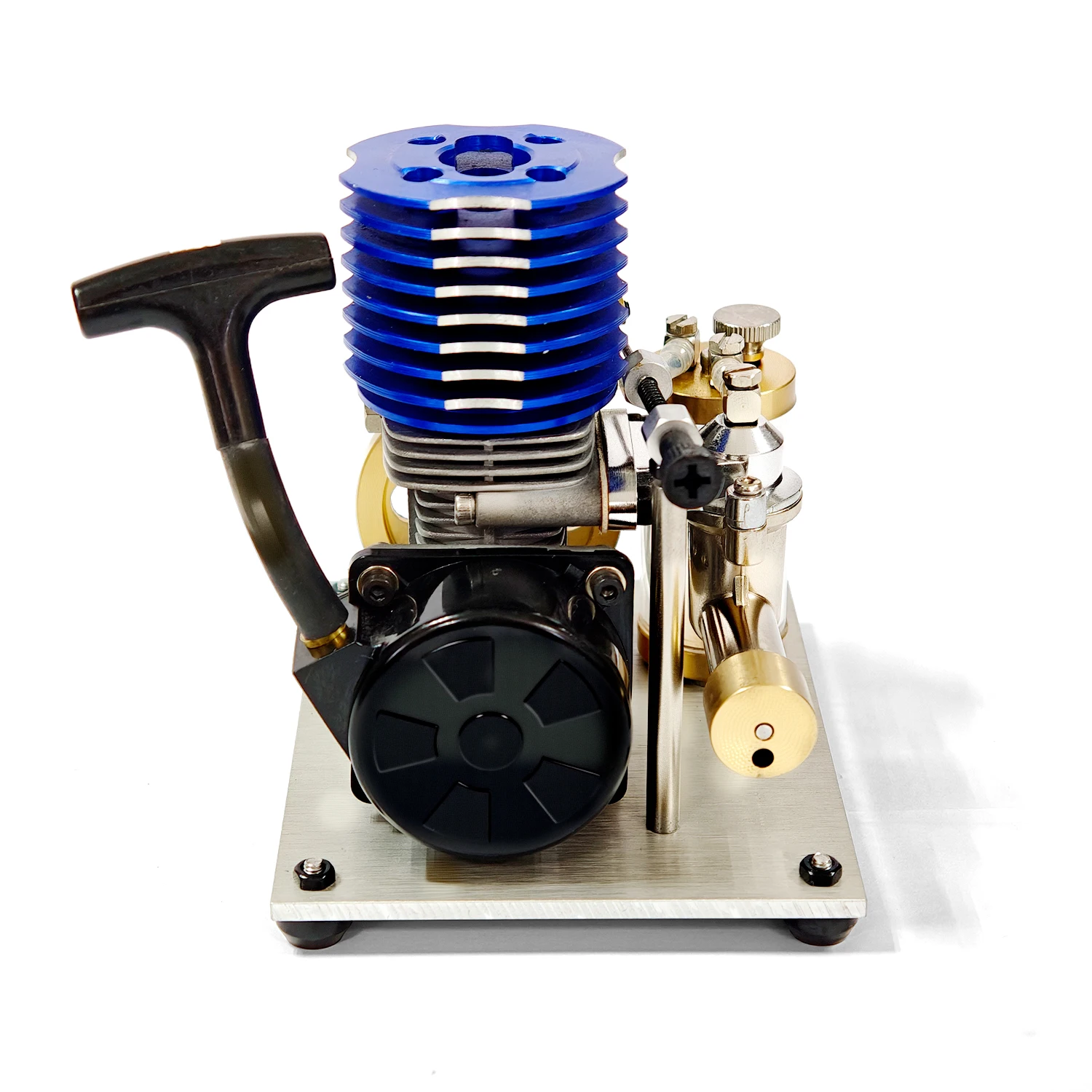 15 Level Methanol Engine Mini Two Stroke IC Engine High Performance Aluminum Alloy for RC Car  Model Cool DIY Hobby Pull start