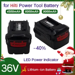 Rechargeable Battery for Hilti 36v 4.5Ah 6.0Ah 9.0Ah Tool Battery Model Drill, Handheld Power Plate B, 36/3, 9, B36, 6.0, B36