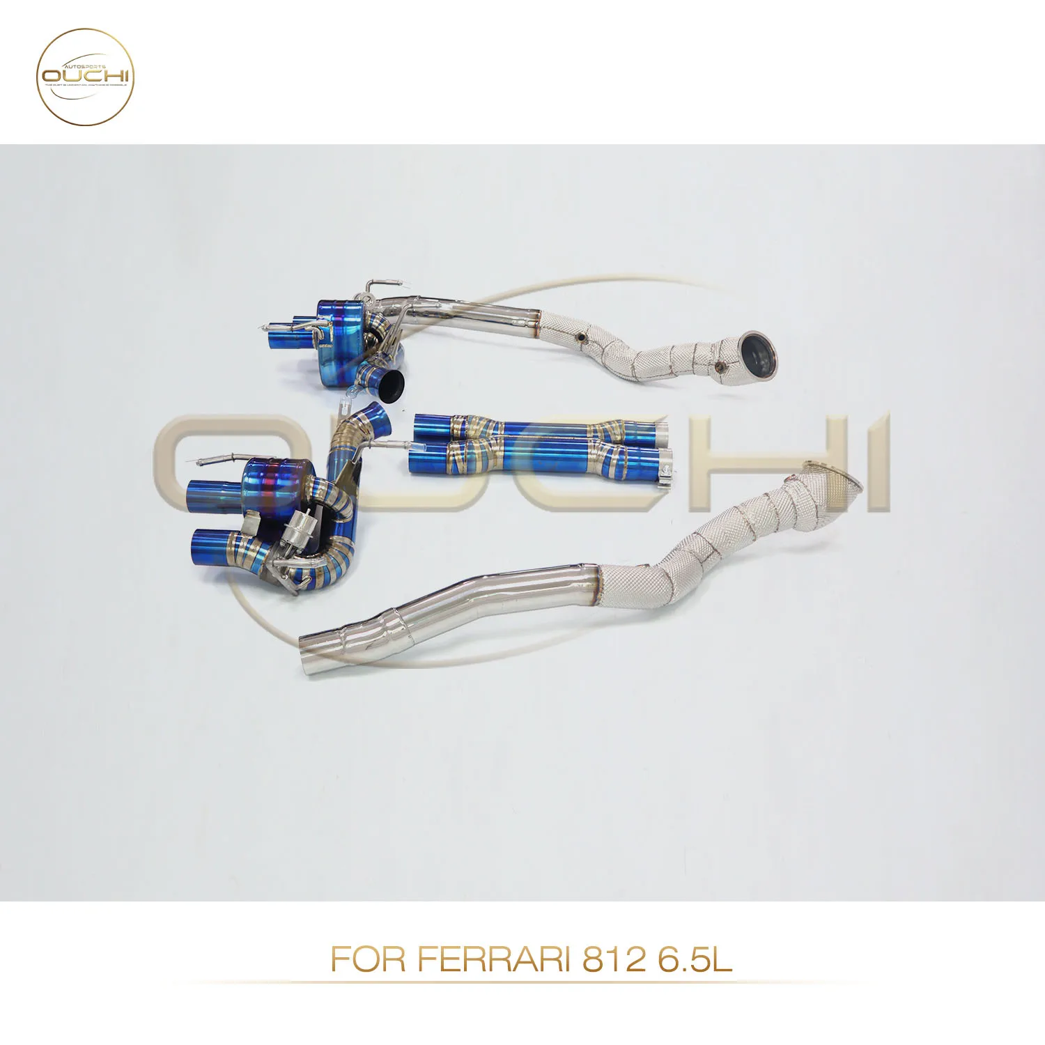 

High Performance Catback For Ferrari 812 6.5L OUCHI Titanium Alloy Vacuum Valve Muffler Easy Install Downpipe Heat Shield