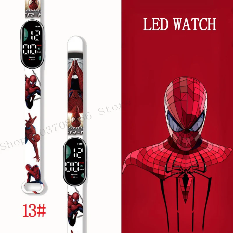 MINISO Spiderman Kid\'s Watches Men Sport Wristband Bracelet Waterproof Children Digital Watch Boys LED Clock Gift