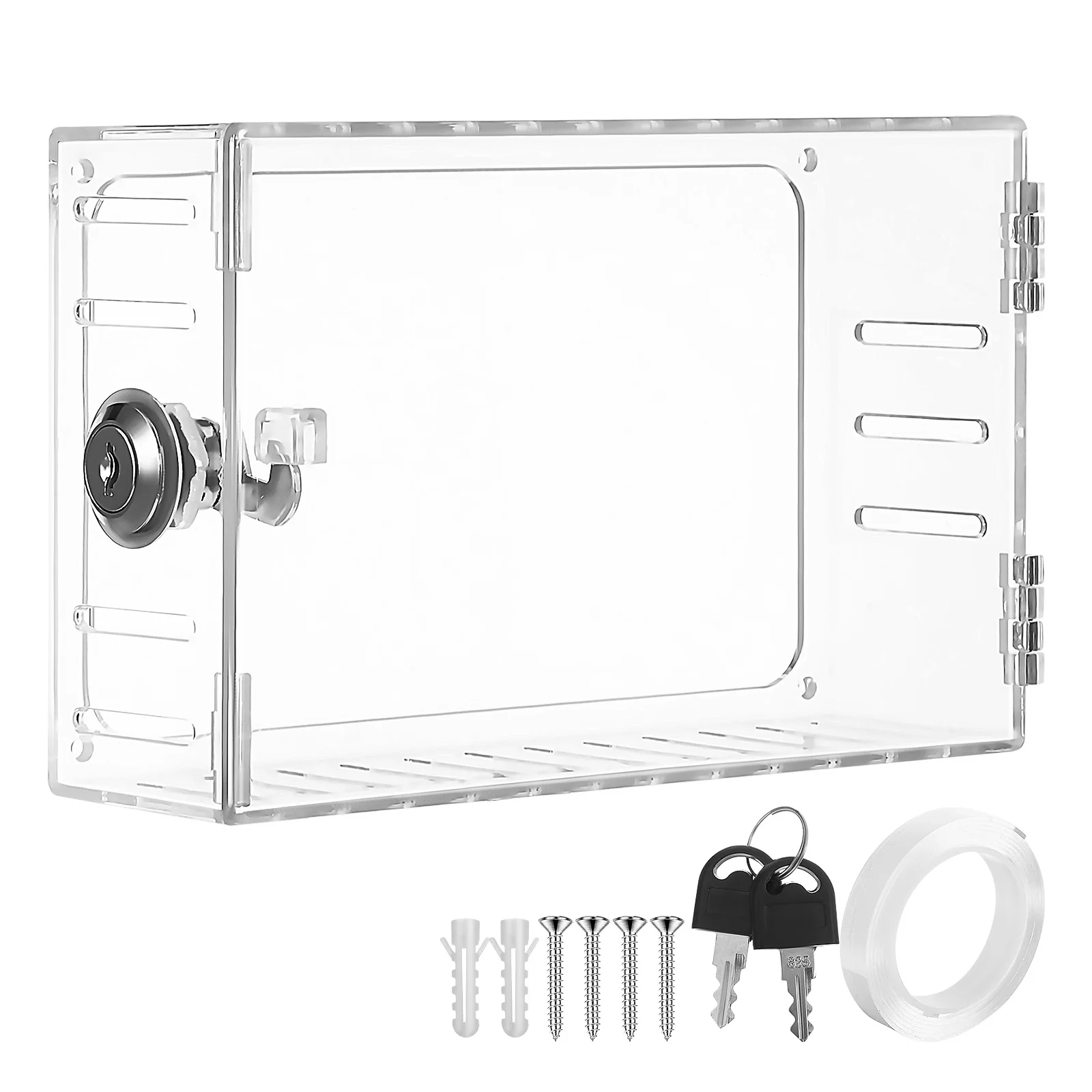 Cubierta del termostato Protector transparente bloqueable Cerradura con llave Montaje en pared Sistema de durabilidad de fácil instalación