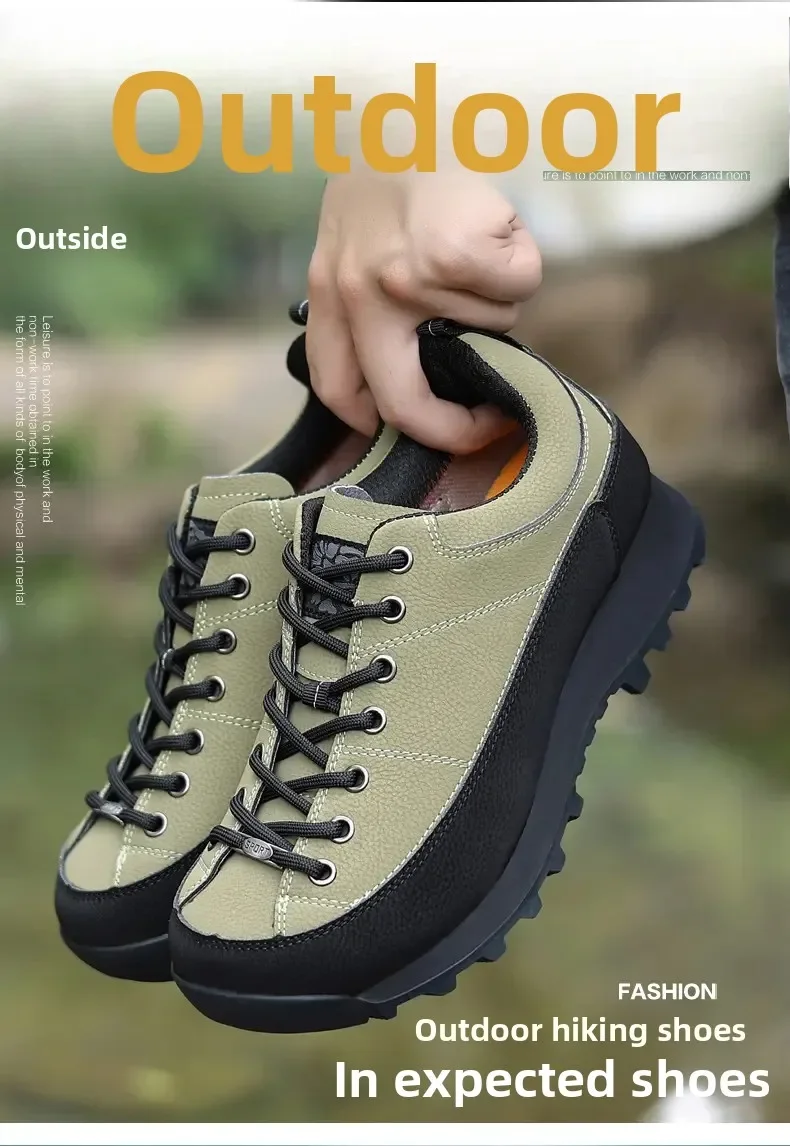 

Anti-slip and wear-resistant hiking shoes Korean style Thickened Thick-soled trail running shoes sneakers men