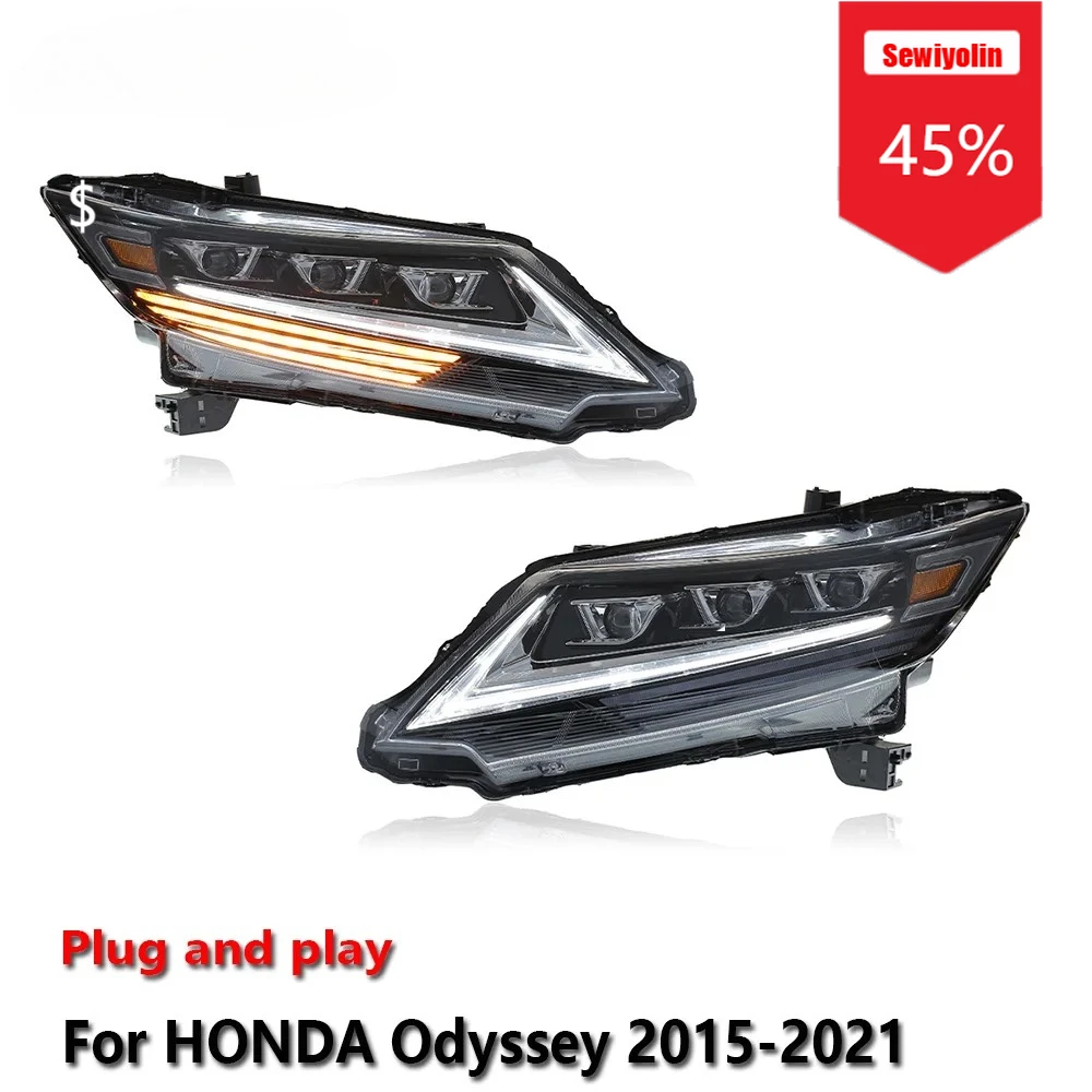 

Автомобильные светодиодные фары Sewiyolin в сборе для HONDA Odyssey 2014-2021, противотуманные фары DRL, стоп-сигналы поворота, Plug and Play