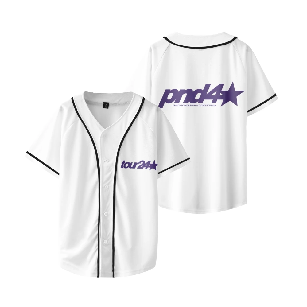 Partynextdoor Pnd Tour 24 Baseball Jersey Women Men Short Sleeve T-shirt Casual Streetwear Unisex Clothes