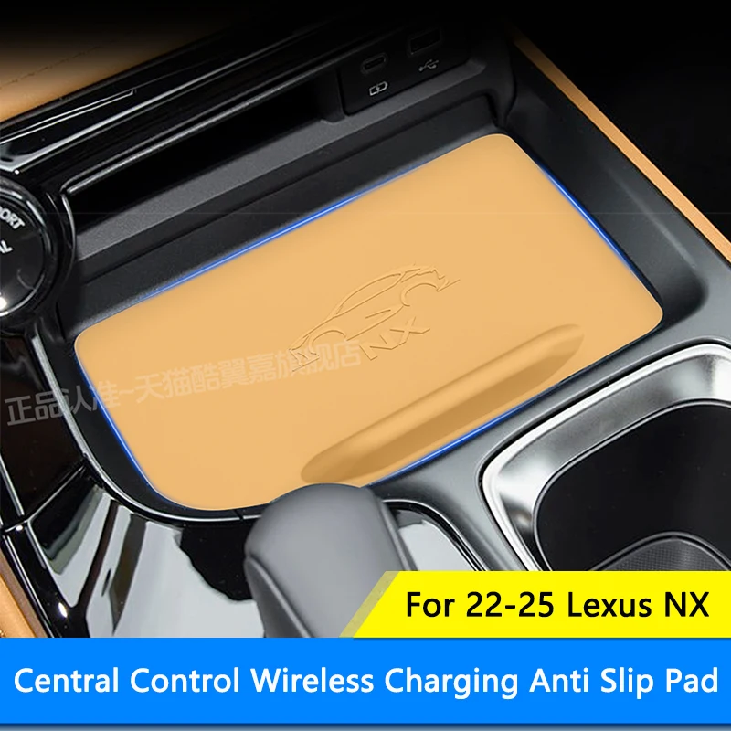 Tapete Antiderrapante QHCP para Celular, Suporte de Silicone para Console Central com Carregador Sem Fio, Base Antiderrapante Compatível com Lexus NX 