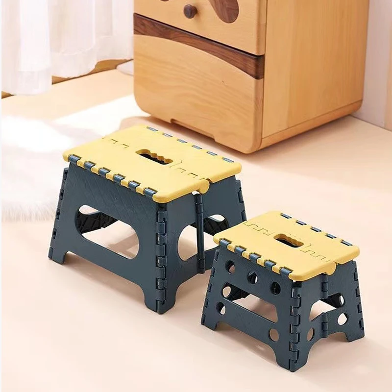 Folding Step Stool Lightweight Anti-Skid Non-Slip Design Collapsible Stepping Stool Kids Adults Camping Fishing Household Tools