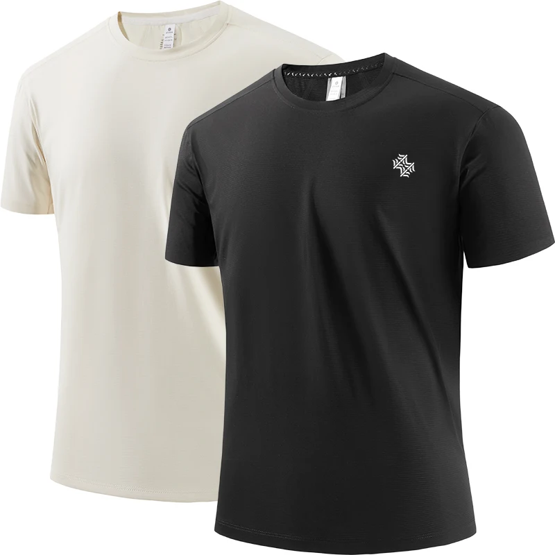 2pcs Men/Woman Breathable Fast Drying Running Sports Fitness Breathable Comfortable Short Sleeve T-Shirt Casual Light Gym Tops