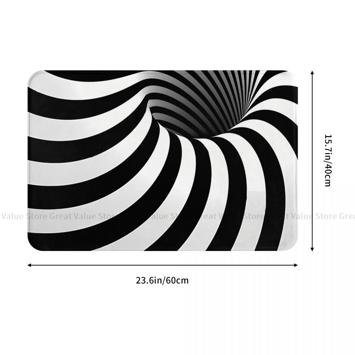 Geometry Pattern Bathroom Non-Slip Carpet Optical Illusion Twisted Stripes Living Room Mat Welcome Doormat Home Decor Rug