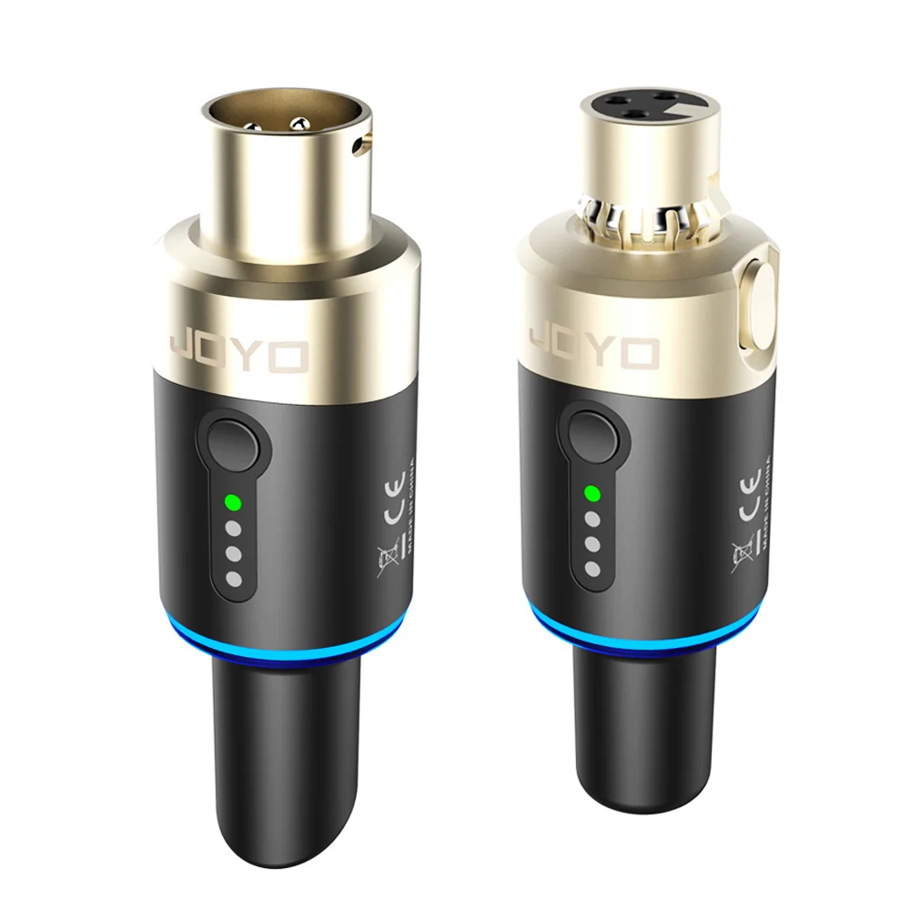 JOYO-MW-1 Draadloos microfoonsysteem, XLR-microfoonadapter, 4 kanalen, dynamische microfoonzender en -ontvanger, 5,8 GHz