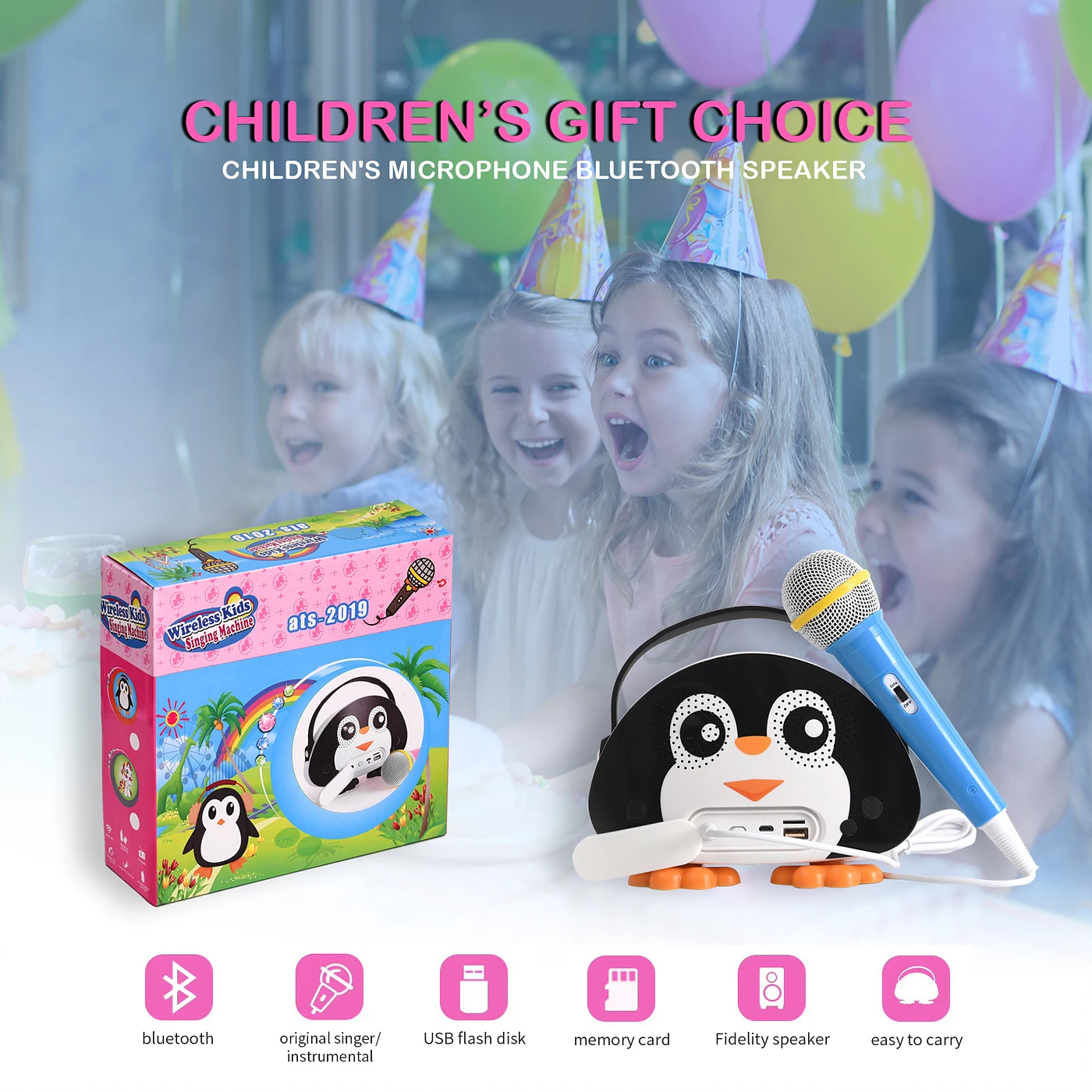 Free ship Karaoke machine for kids Girls Boys con microfono Karaoke Singing Speaker Bluetooth Portable Children Karaoke